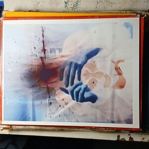 Abstract Blue and Brown Art Print printed on letter size  paper. Only three made